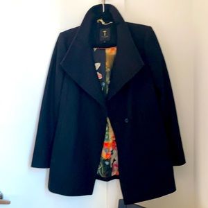 Ted Baker wool coat with floral lining.